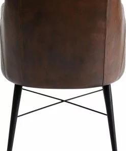 Kare Design Rumba Nojatuoli - Nahkaa, Ruskea -Huonekalu kauppa krzeslo skorzane z podlokietnikami brazowe 54x87 cm nogi czarne 5