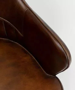 Kare Design Rumba Nojatuoli - Nahkaa, Ruskea -Huonekalu kauppa krzeslo skorzane z podlokietnikami brazowe 54x87 cm nogi czarne 8