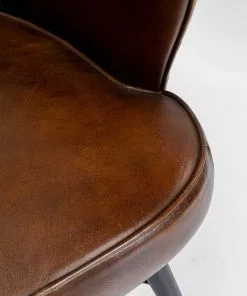 Kare Design Rumba Nojatuoli - Nahkaa, Ruskea -Huonekalu kauppa krzeslo skorzane z podlokietnikami brazowe 54x87 cm nogi czarne 9