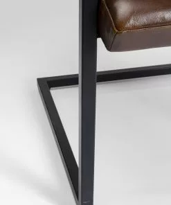 Kare Design Lola Tuoli Käsinojilla- Nahka, Metalli, Ruskea -Huonekalu kauppa krzeslo swing skorzane z podlokietnikami brazowe 51x89 cm 10