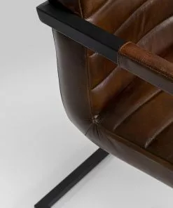 Kare Design Lola Tuoli Käsinojilla- Nahka, Metalli, Ruskea -Huonekalu kauppa krzeslo swing skorzane z podlokietnikami brazowe 51x89 cm 8