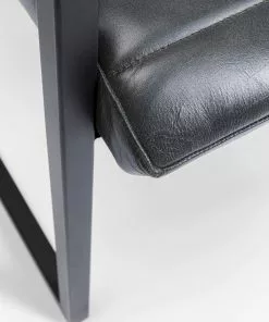 Kare Design Lola Tuoi Käsinojilla - Nahka, Metalli, Harmaa -Huonekalu kauppa krzeslo swing skorzane z podlokietnikami czarne 51x89 cm 6