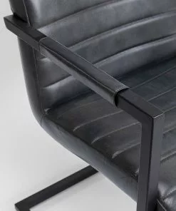 Kare Design Lola Tuoi Käsinojilla - Nahka, Metalli, Harmaa -Huonekalu kauppa krzeslo swing skorzane z podlokietnikami czarne 51x89 cm 9