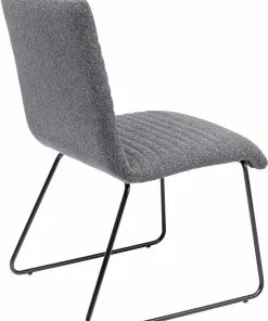 Kare Design Lord Tuoli, Harmaa -Huonekalu kauppa krzeslo tapicerowane szare nogi czarne stalowe 50x86 cm 4