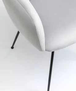 Kare Design Lorena Tuoli Käsinojilla, Harmaa -Huonekalu kauppa krzeslo welurowe z podlokietnikami szare nogi czarne 63x81 cm 3