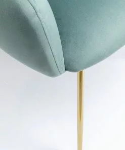 Kare Design Lorena Tuoli Käsinojilla, Turkoosi -Huonekalu kauppa krzeslo welurowe z podlokietnikami turkusowe nogi zlote 63x81 cm 5
