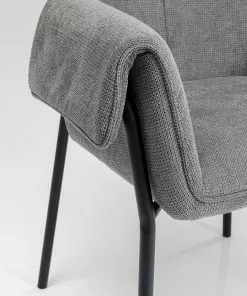 Kare Design Bess Tuoli Käsinojilla, Harmaa -Huonekalu kauppa krzeslo z podlokietnikami bess 70x85 cm szare 7