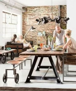 Kare Design Riffle Buffalo Tuoli Käsinojilla, Ruskea -Huonekalu kauppa krzeslo z podlokietnikami cantilever riffle 55x85 cm brazowe skora naturalna 12