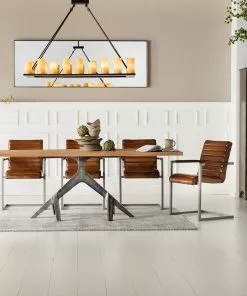 Kare Design Riffle Buffalo Tuoli Käsinojilla, Ruskea -Huonekalu kauppa krzeslo z podlokietnikami cantilever riffle 55x85 cm brazowe skora naturalna 13