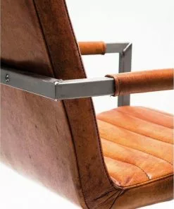 Kare Design Riffle Buffalo Tuoli Käsinojilla, Ruskea -Huonekalu kauppa krzeslo z podlokietnikami cantilever riffle 55x85 cm brazowe skora naturalna 6