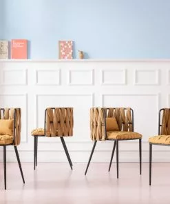 Kare Design Cheerio Tuoli Käsinojilla, Keltainen (sis. Tyynyn) -Huonekalu kauppa krzeslo z podlokietnikami cheerio 55x75 cm zolte 14