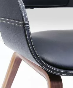 Kare Design Costa Walnut Tuoli Käsinojilla, Pähkinä -Huonekalu kauppa krzeslo z podlokietnikami costa 52x71 cm czarne ekoskora 14