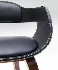 Kare Design Costa Walnut Tuoli Käsinojilla, Pähkinä -Huonekalu kauppa krzeslo z podlokietnikami costa 52x71 cm czarne ekoskora 15