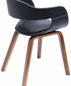 Kare Design Costa Walnut Tuoli Käsinojilla, Pähkinä -Huonekalu kauppa krzeslo z podlokietnikami costa 52x71 cm czarne ekoskora 6