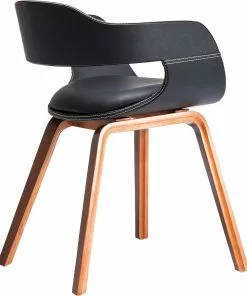 Kare Design Costa Walnut Tuoli Käsinojilla, Pähkinä -Huonekalu kauppa krzeslo z podlokietnikami costa 52x71 cm czarne ekoskora 7