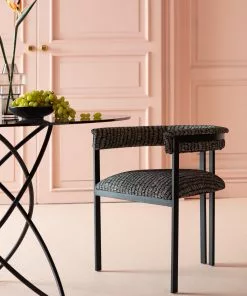 Kare Design Paris S&P Tuoli Käsinojilla -Huonekalu kauppa krzeslo z podlokietnikami czarno biale 58x71 cm 10 scaled