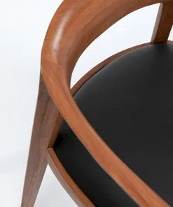 Kare Design Valencia Tuoli Käsinojilla, Ruskea -Huonekalu kauppa krzeslo z podlokietnikami drewno brazowe siedzisko czarne 60x74 cm 11