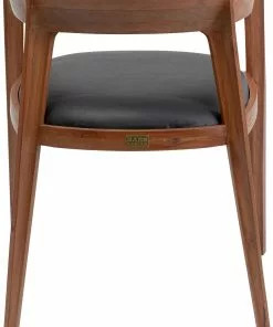 Kare Design Valencia Tuoli Käsinojilla, Ruskea -Huonekalu kauppa krzeslo z podlokietnikami drewno brazowe siedzisko czarne 60x74 cm 5