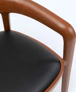 Kare Design Valencia Tuoli Käsinojilla, Ruskea -Huonekalu kauppa krzeslo z podlokietnikami drewno brazowe siedzisko czarne 60x74 cm 6