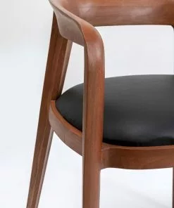 Kare Design Valencia Tuoli Käsinojilla, Ruskea -Huonekalu kauppa krzeslo z podlokietnikami drewno brazowe siedzisko czarne 60x74 cm 7