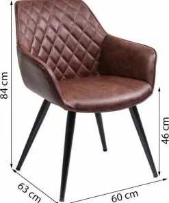 Kare Design Harry Tuoli Käsinojilla, Ruskea -Huonekalu kauppa krzeslo z podlokietnikami harry 60x84 cm brazowe ekoskora 5