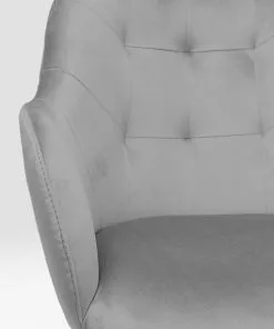 Kare Design Dark Lady Velvet Tuoli Käsinojilla, Harmaa -Huonekalu kauppa krzeslo z podlokietnikami lady velvet stitch 61x83 cm szare 12