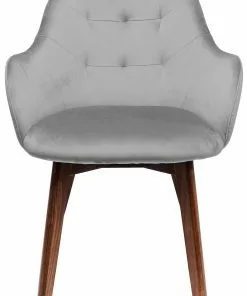 Kare Design Dark Lady Velvet Tuoli Käsinojilla, Harmaa