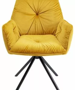 Kare Design Mila Tuoli Käsinojilla, Keltainen -Huonekalu kauppa krzeslo z podlokietnikami mila 60x89 cm zolte 2