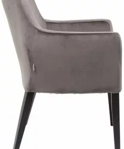 Kare Design Black Mode Velvet Tuoli Käsinojilla, Harmaa -Huonekalu kauppa krzeslo z podlokietnikami mode velvet 60x87 cm szare 3