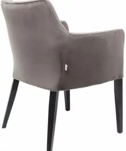 Kare Design Black Mode Velvet Tuoli Käsinojilla, Harmaa -Huonekalu kauppa krzeslo z podlokietnikami mode velvet 60x87 cm szare 4