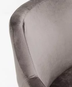 Kare Design Black Mode Velvet Tuoli Käsinojilla, Harmaa -Huonekalu kauppa krzeslo z podlokietnikami mode velvet 60x87 cm szare 6