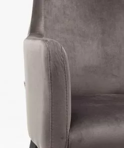 Kare Design Black Mode Velvet Tuoli Käsinojilla, Harmaa -Huonekalu kauppa krzeslo z podlokietnikami mode velvet 60x87 cm szare 8