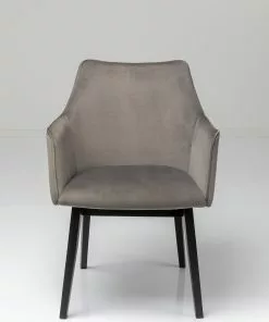 Kare Design Modino Tuoli Käsinojilla - Sametti, Harmaa