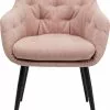 Kare Design Elaine Tuoli Käsinojilla -Huonekalu kauppa krzeslo z podlokietnikami pikowane rozowe nogi czarne 57x80 cm 2