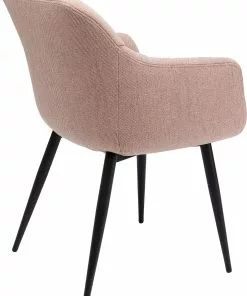 Kare Design Elaine Tuoli Käsinojilla -Huonekalu kauppa krzeslo z podlokietnikami pikowane rozowe nogi czarne 57x80 cm 4