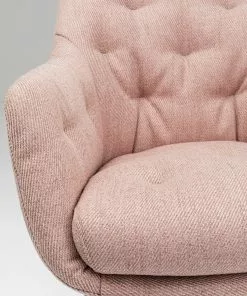 Kare Design Elaine Tuoli Käsinojilla -Huonekalu kauppa krzeslo z podlokietnikami pikowane rozowe nogi czarne 57x80 cm 8