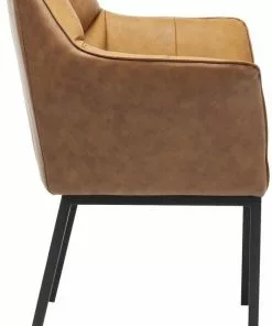 Kare Design Thinktank Tuoli Käsinojilla, Ruskea -Huonekalu kauppa krzeslo z podlokietnikami thinktank 62x85 cm jasnobrazowe skora naturalna 3