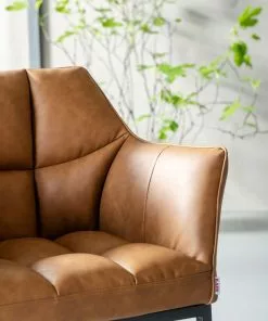 Kare Design Thinktank Tuoli Käsinojilla, Ruskea -Huonekalu kauppa krzeslo z podlokietnikami thinktank 62x85 cm jasnobrazowe skora naturalna 9