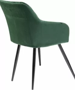 Kare Design Bretagne Tuoli Käsinojilla, Vihreä -Huonekalu kauppa krzeslo z podlokietnikami zielone nogi czarne 61x88 cm 4