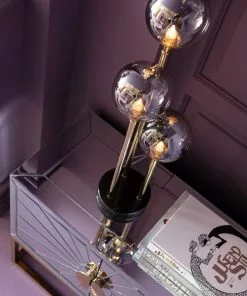 Kare Design Al Capone Tre Pöytävalaisin -Huonekalu kauppa lampa stolowa al capone tre 18x83 cm zlota klosze przydymione 15 scaled