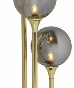 Kare Design Al Capone Tre Pöytävalaisin -Huonekalu kauppa lampa stolowa al capone tre 18x83 cm zlota klosze przydymione 3