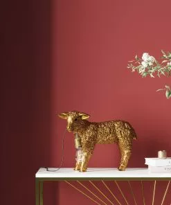 Kare Design Animal Flower Sheep Lammas Pöytävalaisin, Kulta 36cm