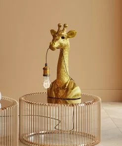 Kare Design Animal Giraffe Kirahvi Pöytävalaisin, Kulta 50cm