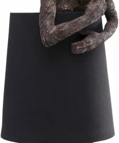Kare Design Animal Monkey Apina Pöytävalaisin - Ruskea, Musta -Huonekalu kauppa lampa stolowa animal monkey 23x56 cm brazowa 3
