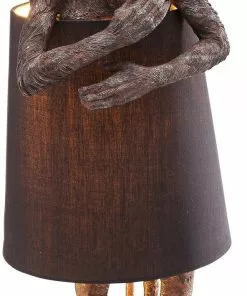 Kare Design Animal Monkey Apina Pöytävalaisin - Ruskea, Musta -Huonekalu kauppa lampa stolowa animal monkey 23x56 cm brazowa 4