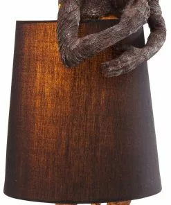 Kare Design Animal Monkey Apina Pöytävalaisin - Ruskea, Musta -Huonekalu kauppa lampa stolowa animal monkey 23x56 cm brazowa 5