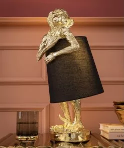 Kare Design Animal Monkey Pöytävalaisin, Kulta, Musta -Huonekalu kauppa lampa stolowa animal monkey 23x56 cm czarna 7