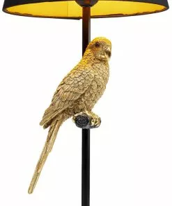 Kare Design Animal Parrot Papukaija Pöytävalaisin, Kulta 56cm -Huonekalu kauppa lampa stolowa animal parrot o23x56 cm czarno zlota 3
