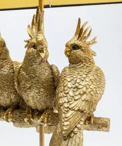 Kare Design Animal Parrots Papukaijat Pöytävalaisin 71cm -Huonekalu kauppa lampa stolowa animal parrots 47x71 cm zlota klosz czarny 4