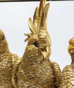 Kare Design Animal Parrots Papukaijat Pöytävalaisin 71cm -Huonekalu kauppa lampa stolowa animal parrots 47x71 cm zlota klosz czarny 5